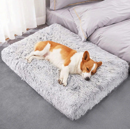 Plush and Cozy Square Pet Bed Wave Memory Foam Deep Sleep Dog Sofa Bed