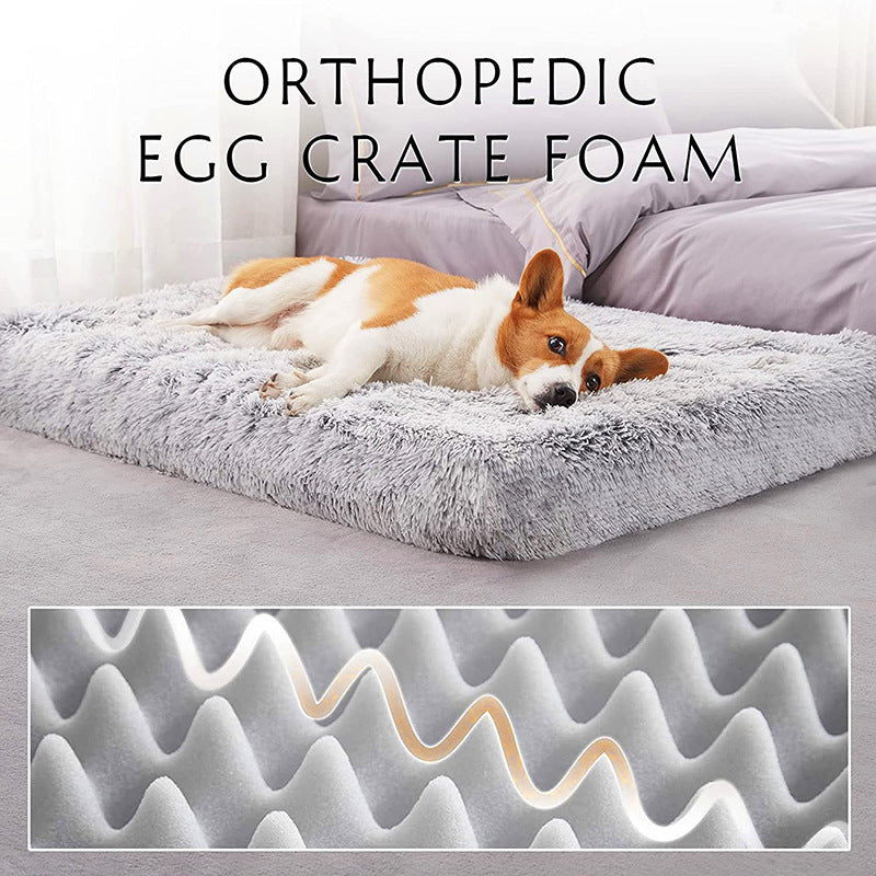 Plush and Cozy Square Pet Bed Wave Memory Foam Deep Sleep Dog Sofa Bed